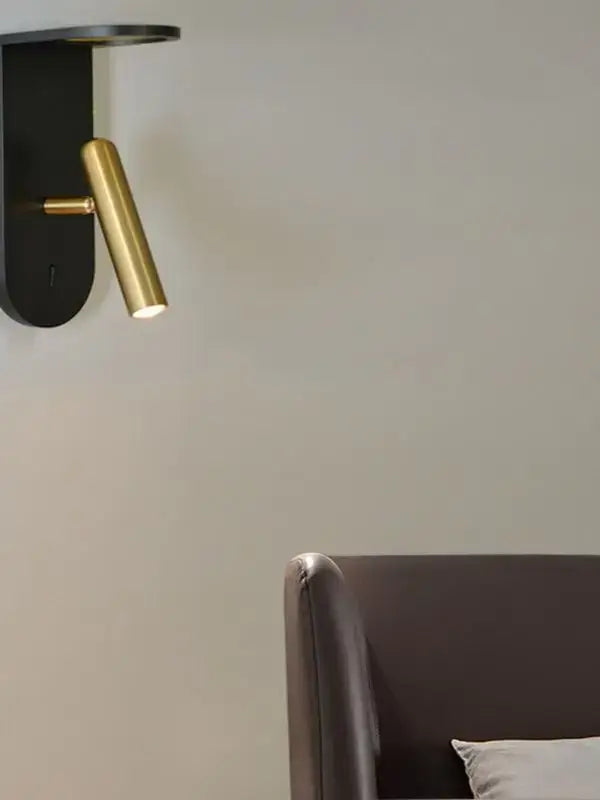 Modern black and brass led nordic flame wall lamp living room