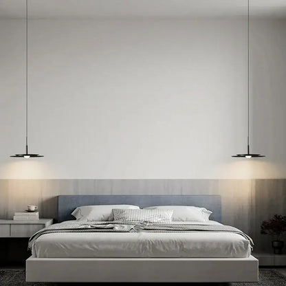 Minimalist black flying saucer chandelier for dining room lighting