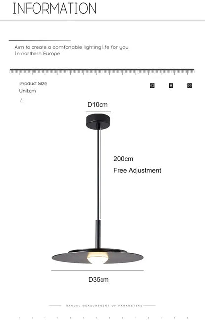 Minimalist black flying saucer chandelier for dining room lighting