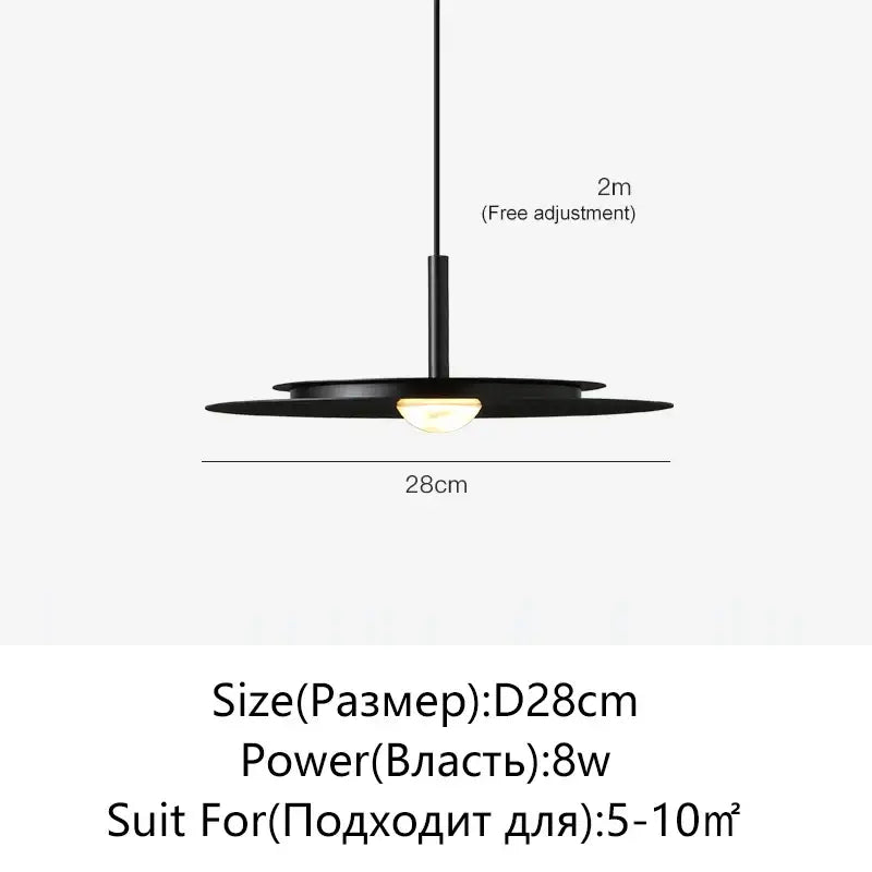 Minimalist black flying saucer chandelier for dining room lighting