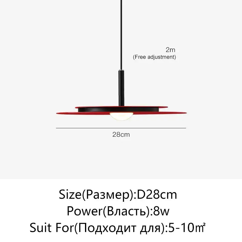 Minimalist black flying saucer chandelier for dining room lighting