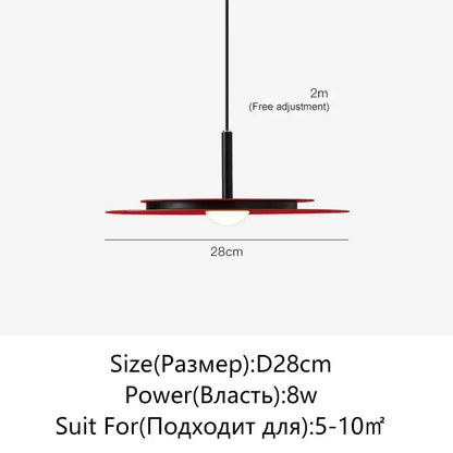 Minimalist black flying saucer chandelier for dining room lighting