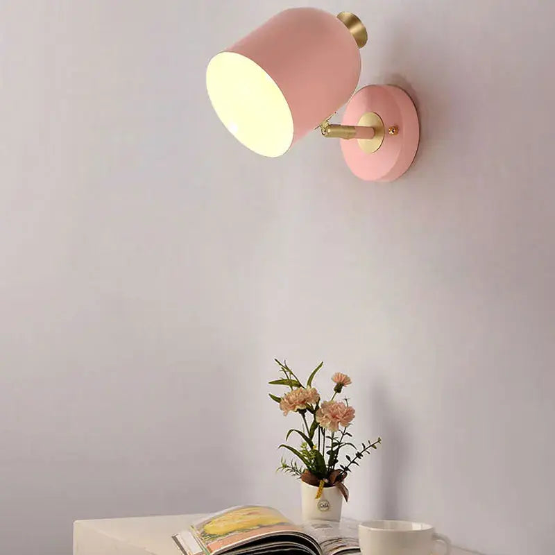 Modern pastel matte led nordic wall lamp for bedroom