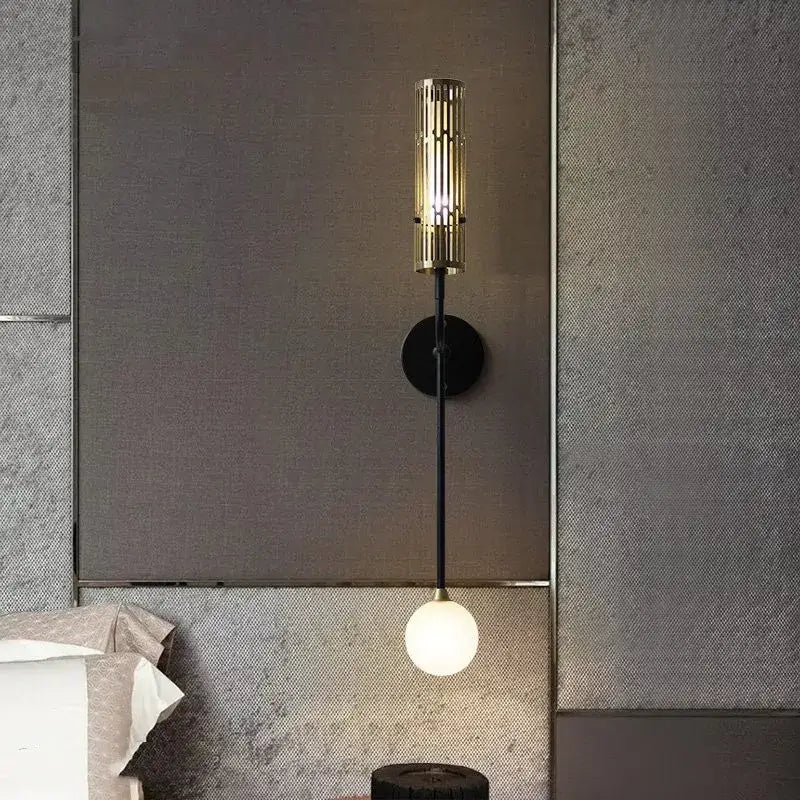 Modern gold and black led nordic wall sconce living room light