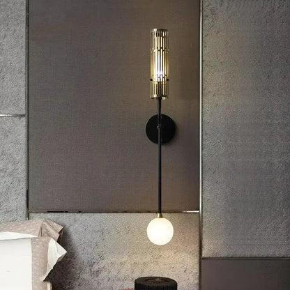 Modern gold and black led nordic wall sconce living room light