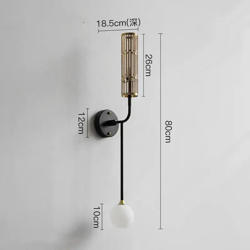 Modern gold and black led nordic wall sconce living room light