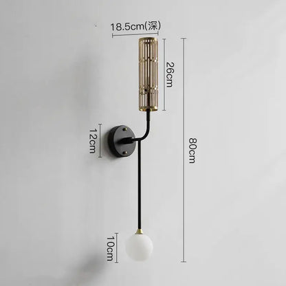 Modern gold and black led nordic wall sconce living room light