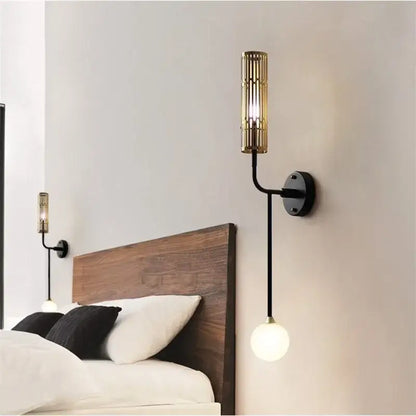 Modern gold and black led nordic wall sconce living room light