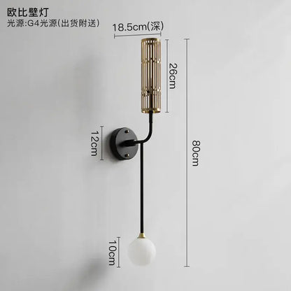 Modern gold and black led nordic wall sconce living room light