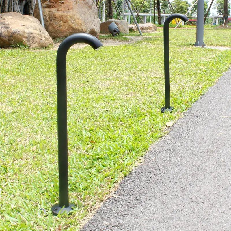 Modern black cane led bollard light garden outdoor aluminum lamp