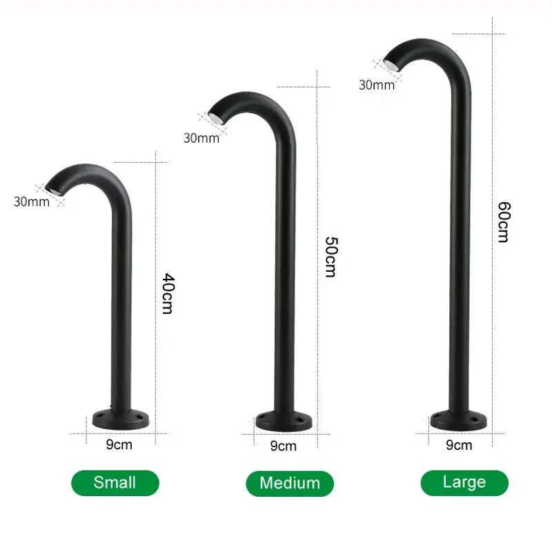 Modern black cane led bollard light garden outdoor aluminum lamp