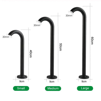Modern black cane led bollard light garden outdoor aluminum lamp
