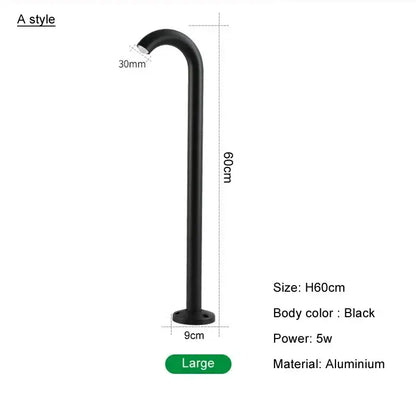 Modern black cane led bollard light garden outdoor aluminum lamp