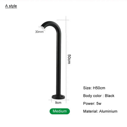 Modern black cane led bollard light garden outdoor aluminum lamp