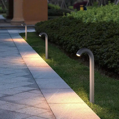 Modern black cane led bollard light garden outdoor aluminum lamp