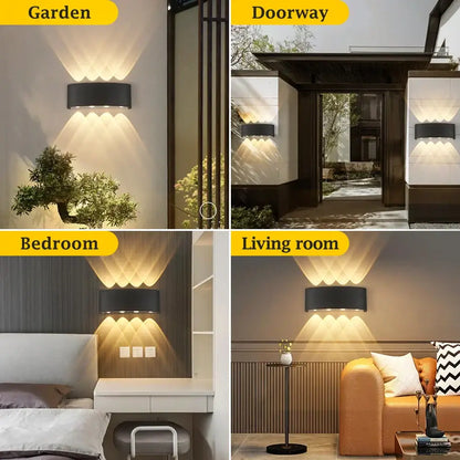 Modern black led outdoor garden wall light – porch sconce