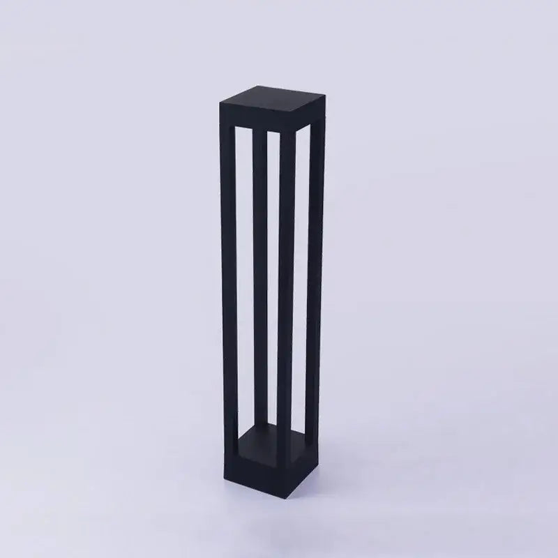 Lantern style black metal outdoor lawn light garden pathway lamp