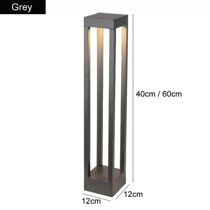 Lantern style black metal outdoor lawn light garden pathway lamp