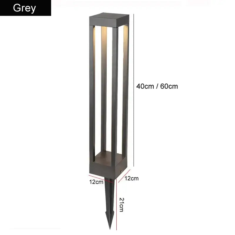 Lantern style black metal outdoor lawn light garden pathway lamp