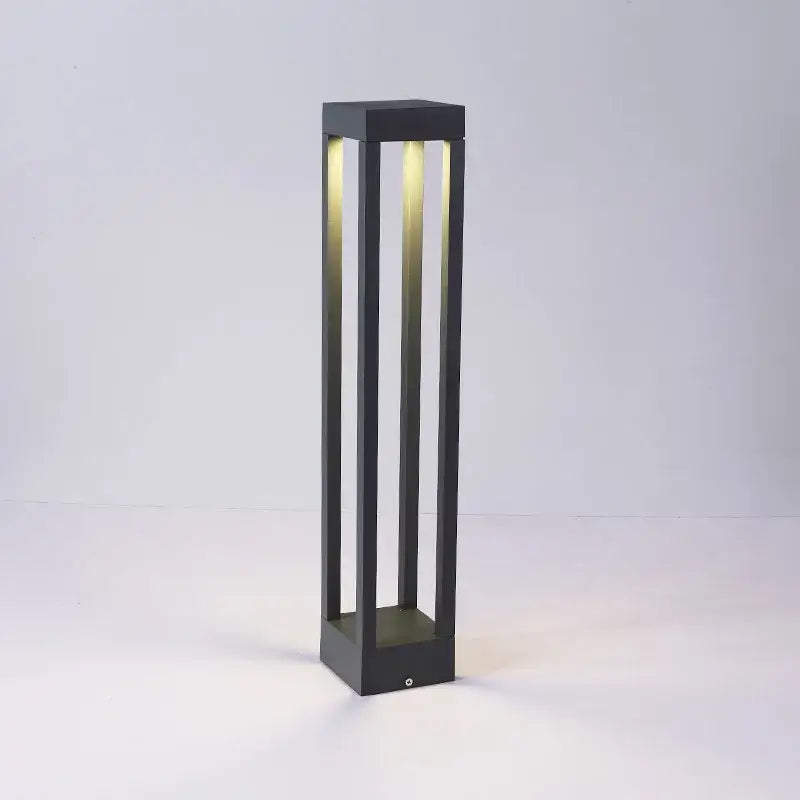 Lantern style black metal outdoor lawn light garden pathway lamp