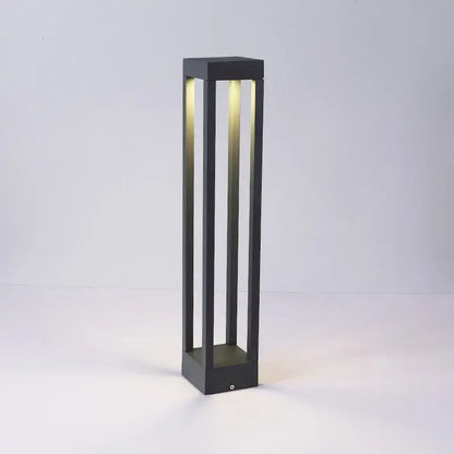Lantern style black metal outdoor lawn light garden pathway lamp