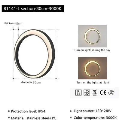 Modern minimalist led outdoor moon wall lamp courtyard sconce