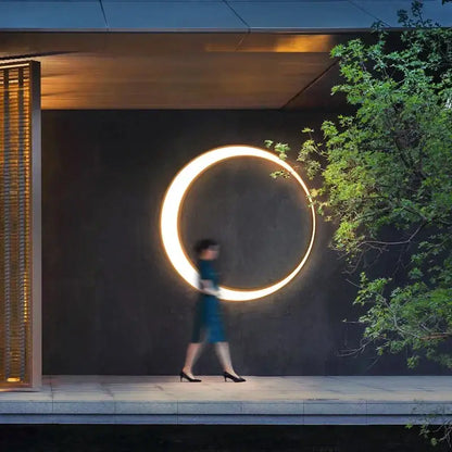 Modern minimalist led outdoor moon wall lamp courtyard sconce