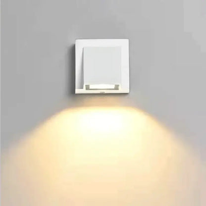 Modern minimalist white led outdoor porch wall light – yard sconce