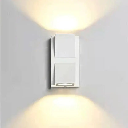 Modern minimalist white led outdoor porch wall light – yard sconce