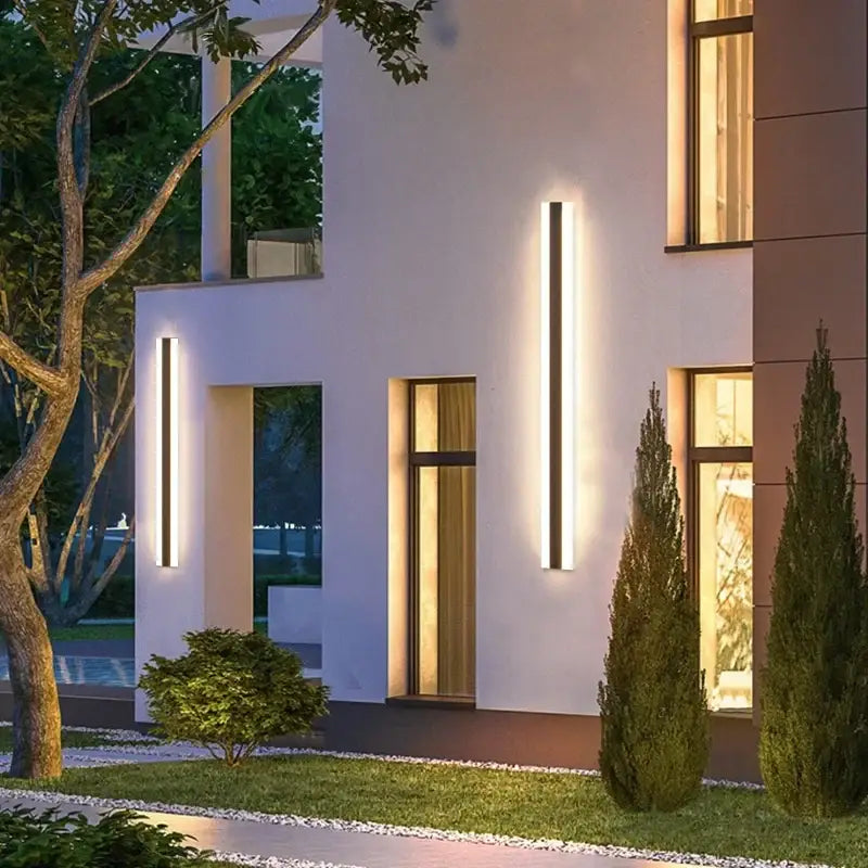 Modern black led outdoor wall lamp garden porch light