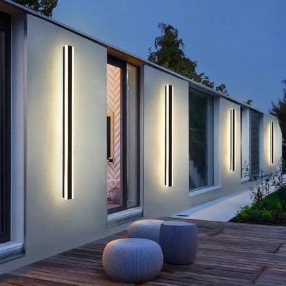 Modern black led outdoor wall lamp garden porch light