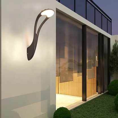 Modern black outdoor wall lamp garden circular warm light sconce