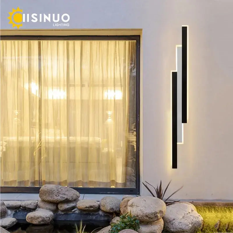 Modern minimalist black & white led outdoor wall lantern garden light