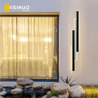 Modern minimalist black & white led outdoor wall lantern garden light