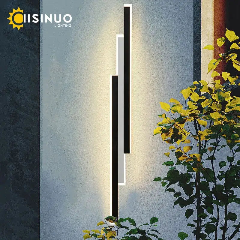 Modern minimalist black & white led outdoor wall lantern garden light
