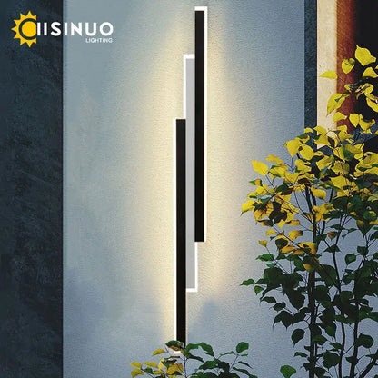 Modern minimalist black & white led outdoor wall lantern garden light