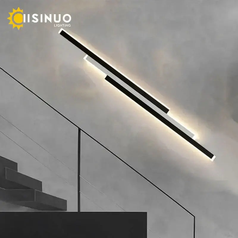 Modern minimalist black & white led outdoor wall lantern garden light