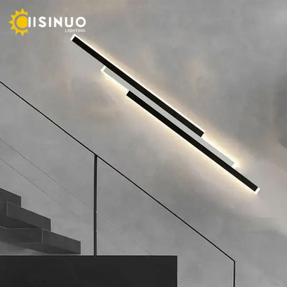 Modern minimalist black & white led outdoor wall lantern garden light