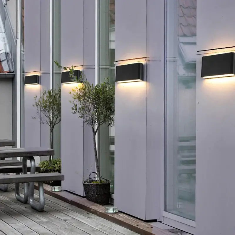 Modern black aluminum outdoor wall light – garden waterproof lamp