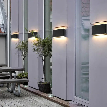Modern black aluminum outdoor wall light – garden waterproof lamp