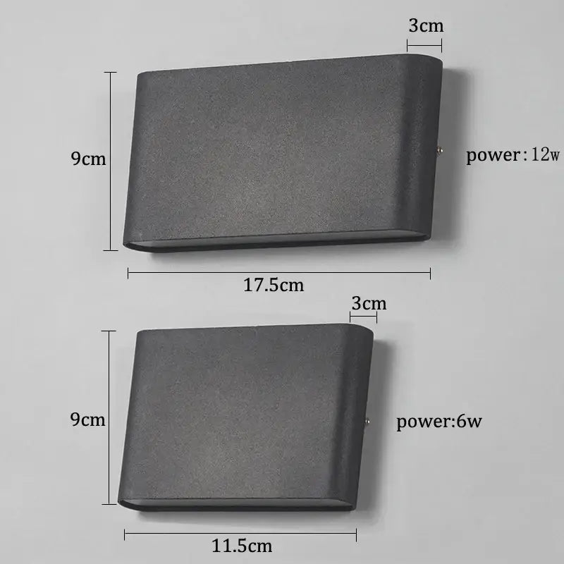 Modern black aluminum outdoor wall light – garden waterproof lamp