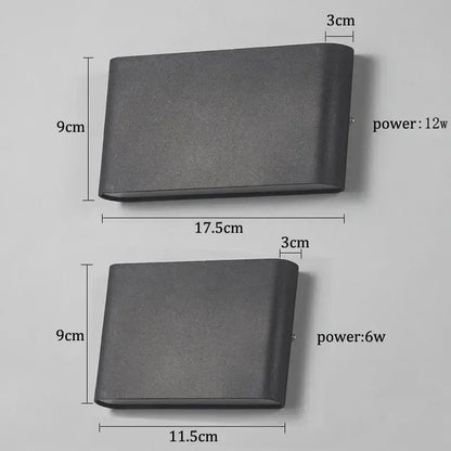 Modern black aluminum outdoor wall light – garden waterproof lamp