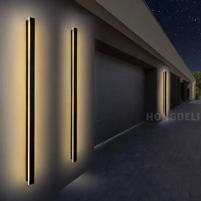 Modern minimalist black led outdoor wall light garden sconce