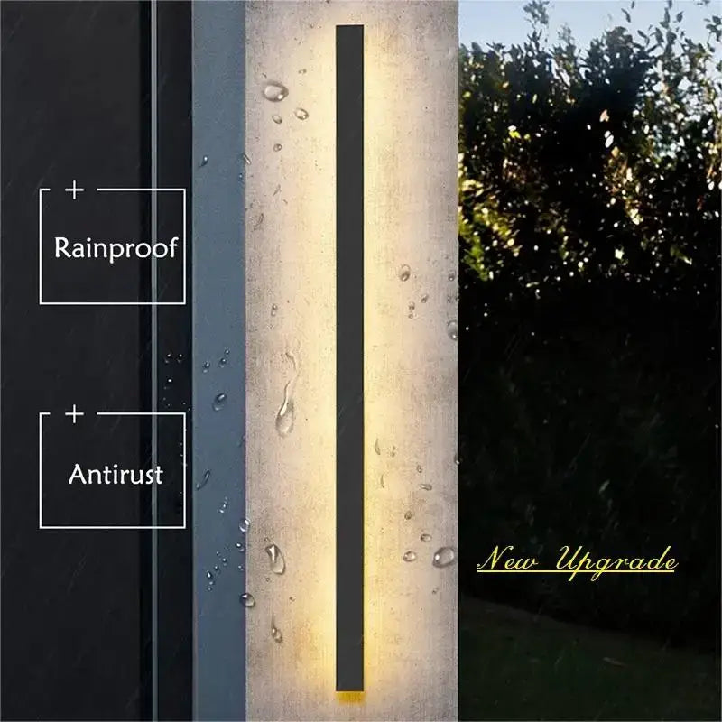 Modern minimalist black led outdoor wall light garden sconce