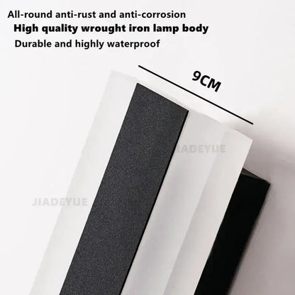 Modern minimalist black led outdoor wall light garden sconce