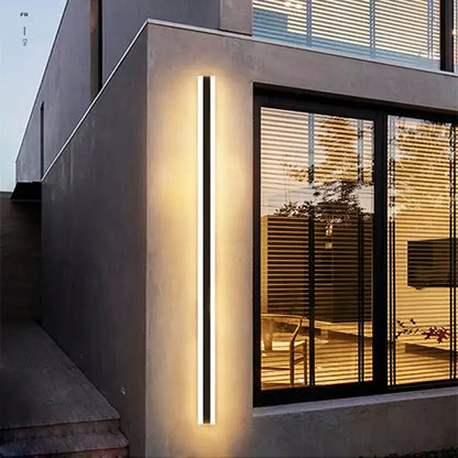 Modern minimalist black led outdoor wall light garden sconce
