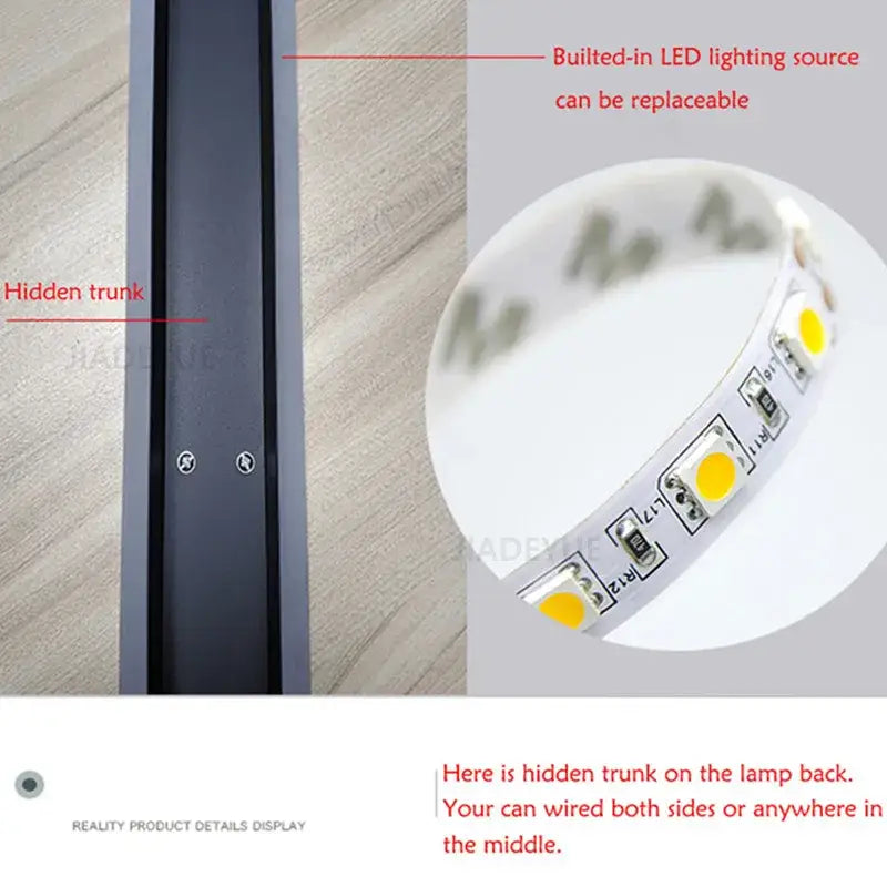 Modern minimalist black led outdoor wall light garden sconce