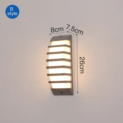 Modern geometric black led outdoor wall sconce garden light
