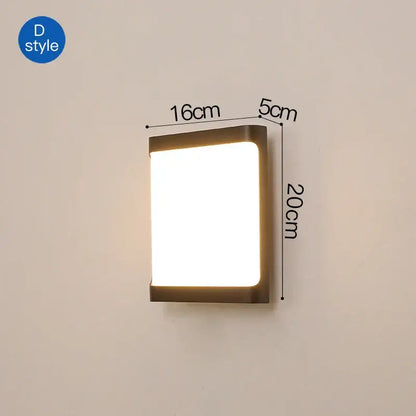 Modern geometric black led outdoor wall sconce garden light