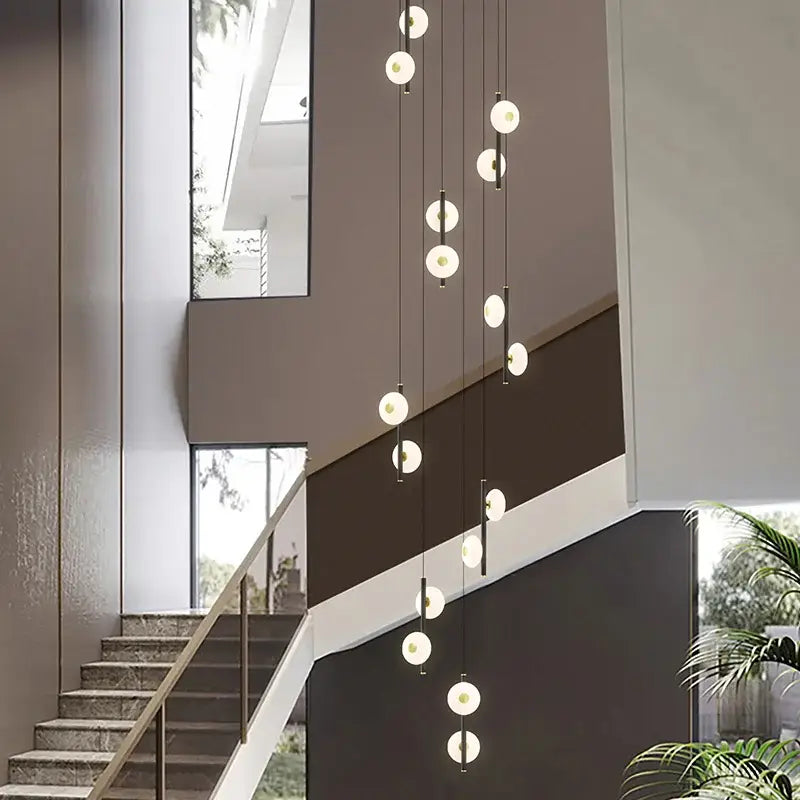 Modern minimalist led oval chandelier living room light